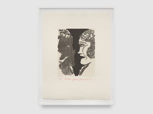 Robert Colescott Print: "I love you forever" (1993)